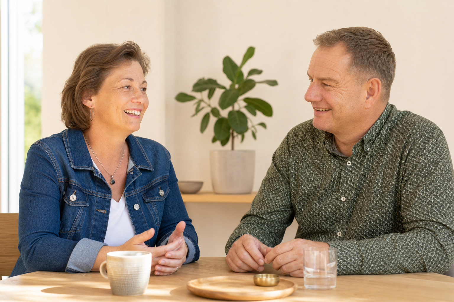 Leona und Rainer im persönlichen Gespräch